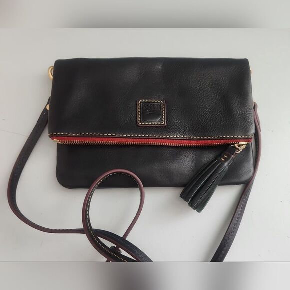 Dooney And Bourke Florentine Foldover  Crossbody Clutch Navy - Picture 7 of 9